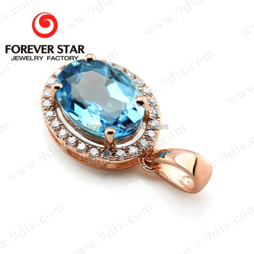 Natural Topaz Gemstone Gold Women Necklace Jewelry